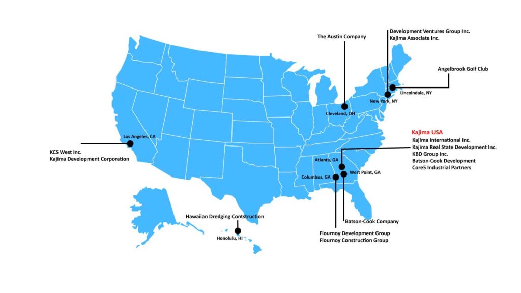KUSA Subsidiaries on USA Map